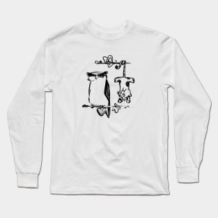 Owl and kitty in a tree Long Sleeve T-Shirt